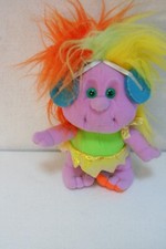 Playskool Hobnobbins Cousin Pop Star Troll Plush Doll Multicolor Hair