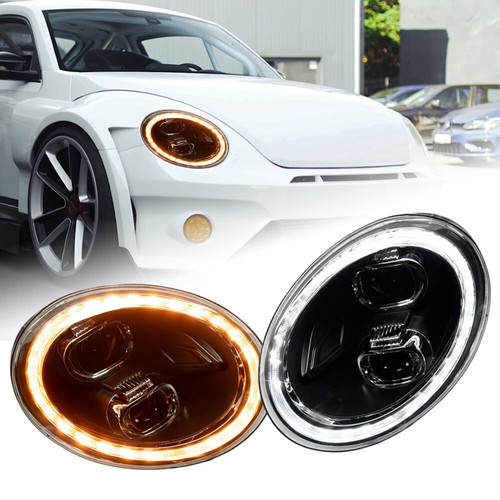 Pair LED Headlight Assembly High Low Beam DRL Lamp For VW Beetle 2013 2014-2022