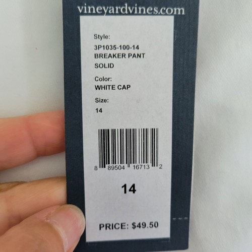 Vineyard Vines Breaker Chino Pants, Girls 14, White - Picture 4 of 8