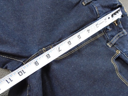 Boston Proper 6 Bootcut Jeans Mid Rise Dark Wash Denim Blue Rhinstone Button - Picture 8 of 12