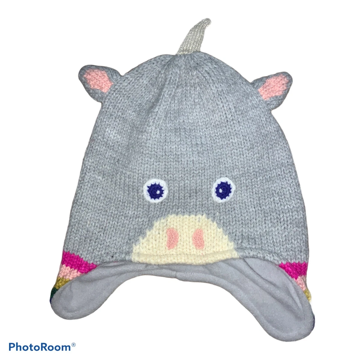 Chapeau imprimé bébé fille rose pâle imprimé