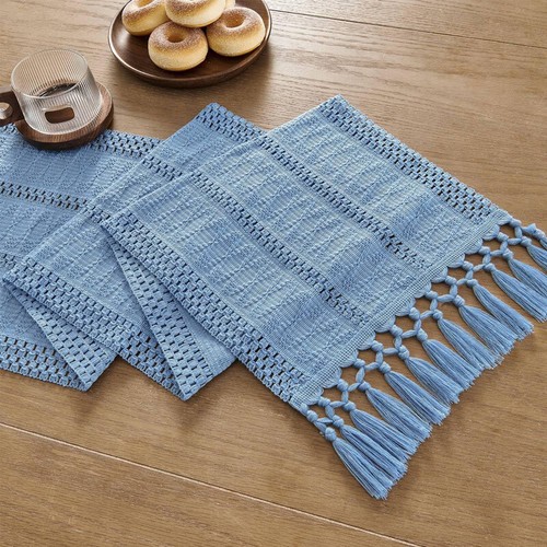 Boho Table Runner Tassels Handwoven Tablecloth Kitchen Dining Table Home Decor. - Picture 13 of 32