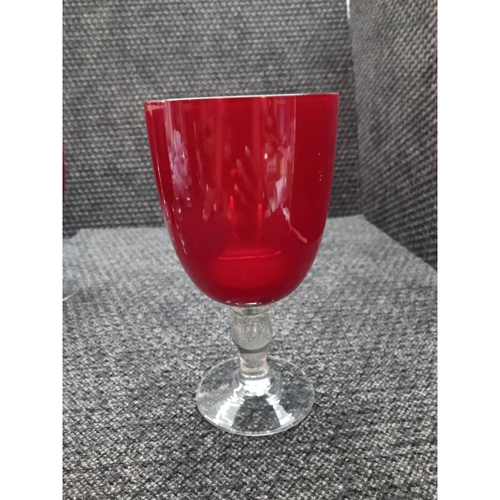 Rubin Rotweinkelche 4er Set klare Stiele Wasser Trinkglas Gothic - Bild 6 von 6