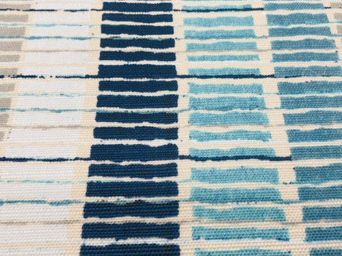 Lee Jofa OUTDOOR Print Striped Kelly Wearstler Fabric- Atoll / Deep Sea 2.65 yd - Picture 4 of 5