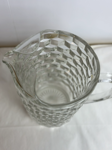 Vintage Colony Whitehall Clear Cube 52 Oz Pitcher With Ice Lip. - Picture 3 of 6