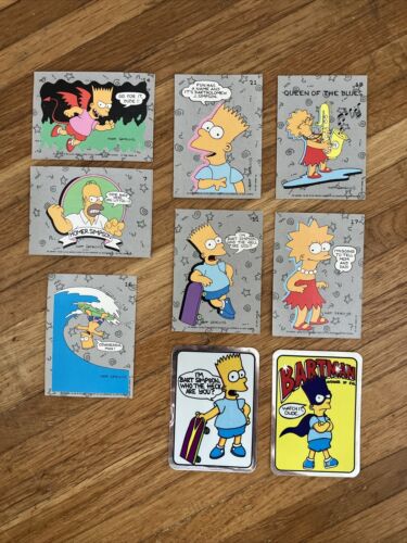 Simpsons Vintage Sticker Cards 7 Sticker Cards Topps 1990, 2 Kodak Stickers - 第 1/22 張圖片