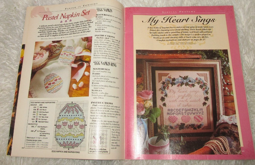 vtg 90s Cross Stitch Springtime Patterns + Leisure Arts Spring Gathering RABBITS - Picture 11 of 16