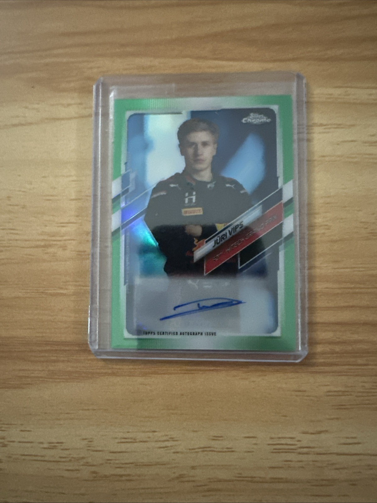 2021 Topps Chrome Formula 1 - Autographs Juri Vips #CA-JV Green Refractor /99