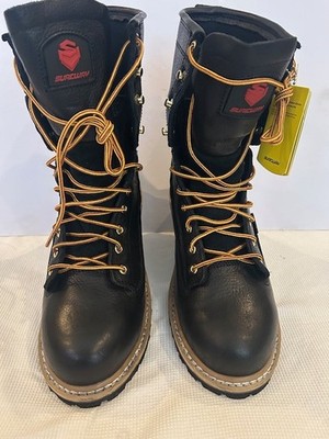 SUREWAY 1020S-WP Black Waterproof Steel Toe Leather Work Boots Men Size 11