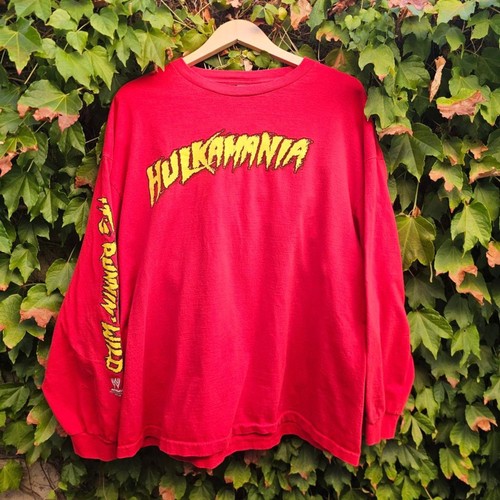 Camisa de Lucha Hulkamania Manga Larga WWE 2XL Roja Amarilla Gráfica Vintage - Imagen 2 de 6
