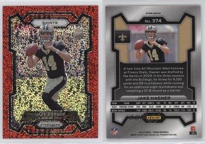 2023 Panini Prizm Rookies Red Sparkle Prizm Jake Haener #374 Rookie RC