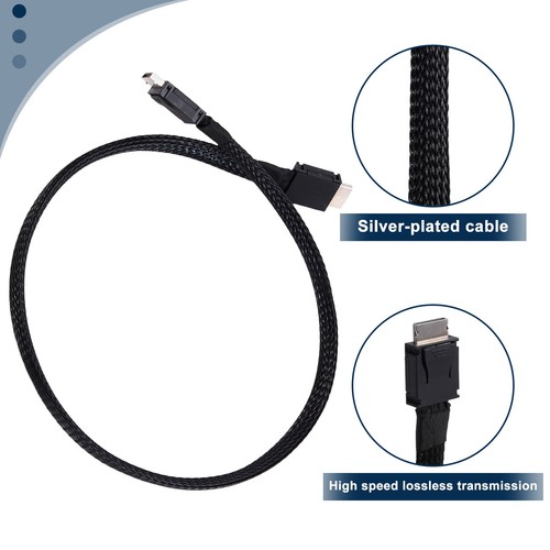 Câble D'Extension Souple Tressé PCIE 4.0 X4 GEN4 SAS4 Oculink SFF-8611 GPU 4656 - Photo 5/7