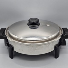 Saladmaster K7256 Stainless Steel Oil Core Electric Skillet Vapo Lid NO CORD