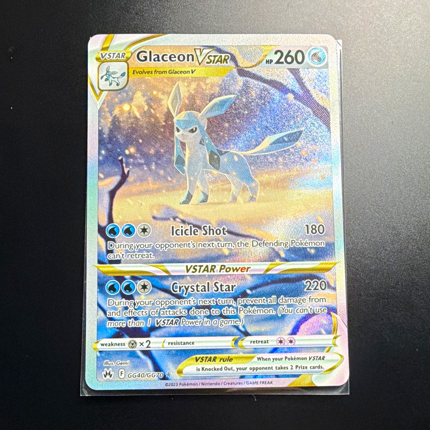Glaceon VSTAR GG40/GG70 Crown Zenith Galarian Gallery Ultra Rare Full Art MINT