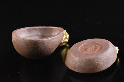 S2707: Japanese Seto-ware Youhen pattern INCENSE CONTAINER , auto w/signed box - Picture 7 of 10