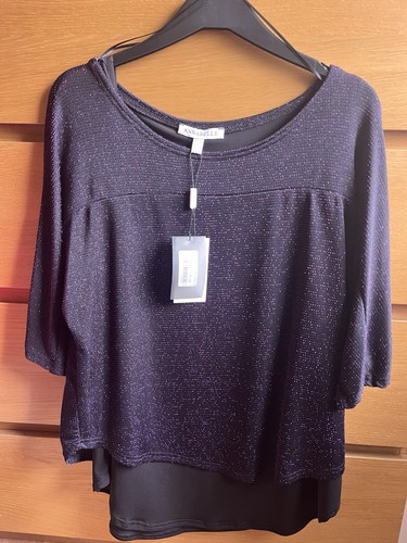 BNWT Annabelle Black/Purple Shimmer Size 12 - Picture 1 of 3