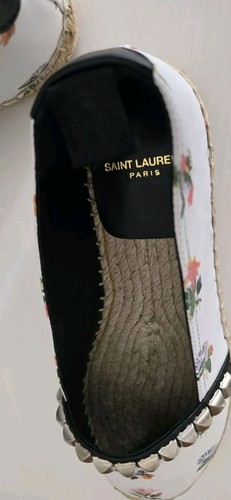 Saint Laurent YSL Espadrilles St Venice Floral Studded Flats Size 36 - Picture 8 of 14