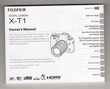 Fuji Fujifilm X-T1 Genuine Camera Instruction Manual / User Guide In English