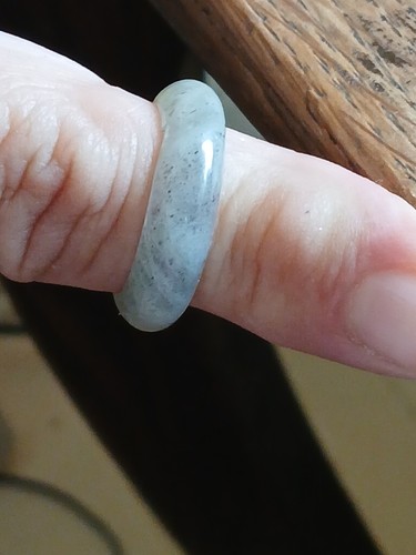 Anillo tallado aventurina de colección banda talla 9,25 talla grande jadeíta para hombre o mujer” - Imagen 7 de 9