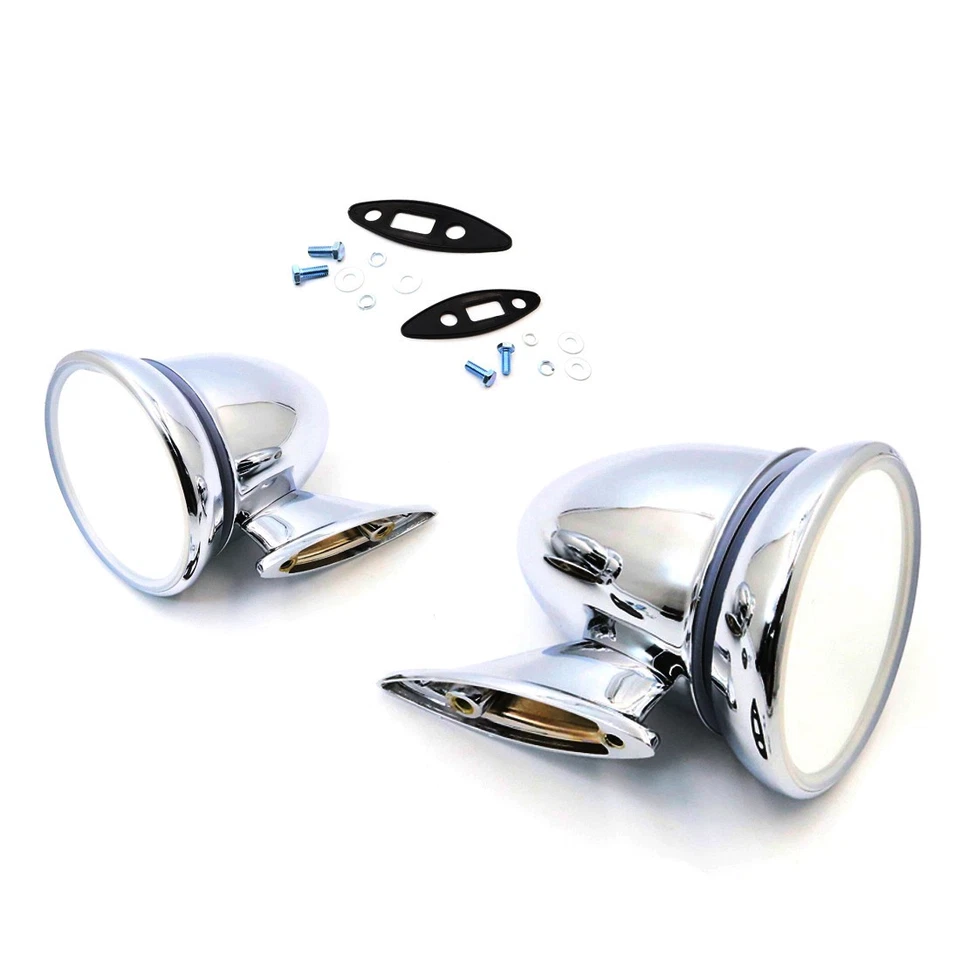 TRIUMPH TR4 TR4A TR5 GT6 TR250 NEW PAIR CHROME DOOR MIRRORS ( 2 PIECES ) LH / RH - Image 2 of 4