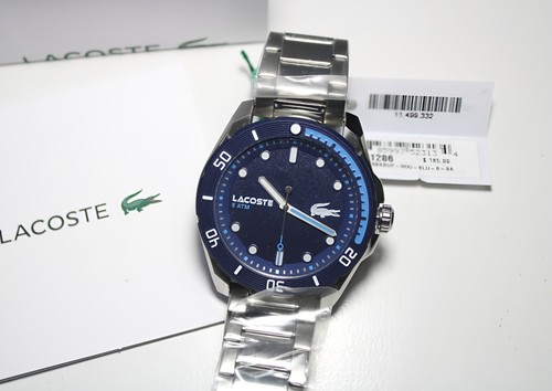 ✨New Lacoste 2011286 Men’s Watch 44mm Stainless Steel Silver Blue Dial Durable! - Picture 6 of 12