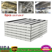 19.5x24.5" Commercial Hood Filters 6Pc Stainless Steel Hood Grease Filter Baffle
