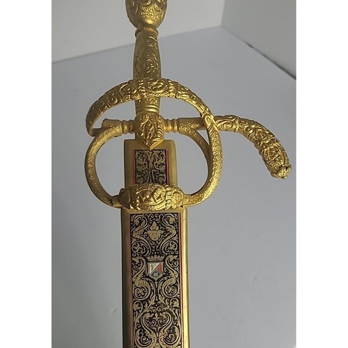 Vintage Toledo Spanish Rapier Sword Felipe II Decorative Scabbard Replica
