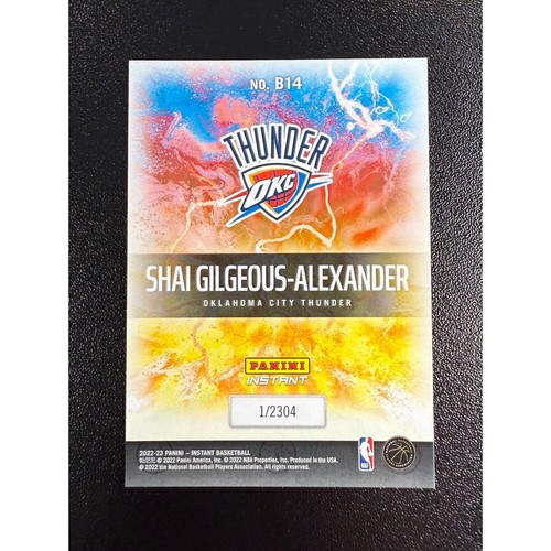 2022-23 Panini Instant Shai Gilgeous-Alexander BREAKAWAY 1/2304 SP Thunder #B14 - Picture 2 of 2