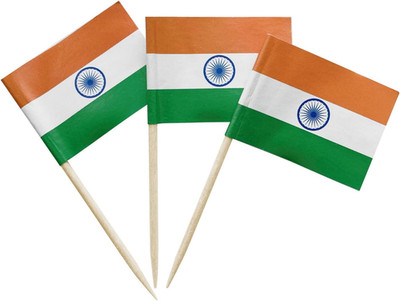 100 Pcs India Flag Indian Toothpick Flags Cocktail Picks Mini Stick Cupcake Topp
