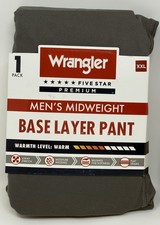 Wrangler XXL Base Layer Pant Men's Midweight Charcoal 2XL Warm NEW