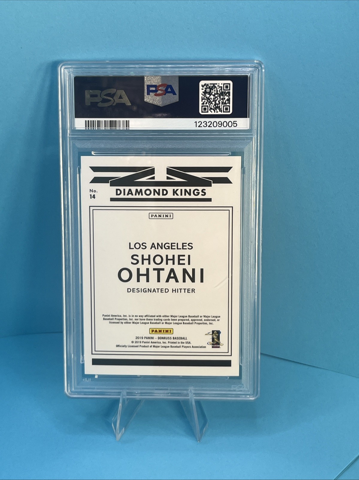 2019 Panini Donruss - Diamond Kings Shohei Ohtani #14 PSA 8 view 2