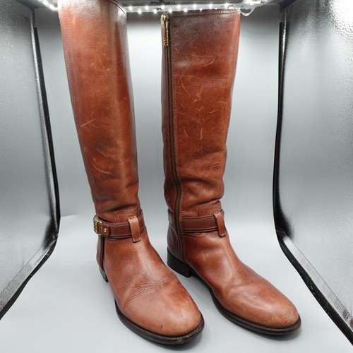 Botas Tory Burch para mujer talla 8,5 M altas de cuero con cremallera lateral ecuestres - Imagen 1 de 19
