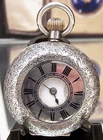 OMEGA  ANTIQUE C1898 GENUINE SOLID .935 SILVER HALF HUNTER POCKET FOB WATCH