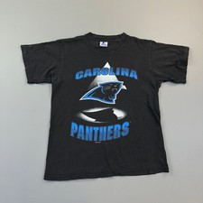 Vintage Carolina Panthers Shirt Boys Large 14/16 Black Starter USA Made 90s