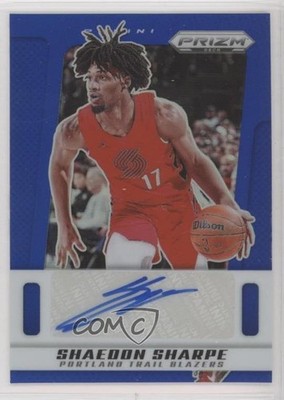 2024-25 Panini Prizm Deca Signatures Blue 43/49 Shaedon Sharpe #PDS-SHA Auto 0c6