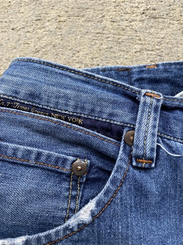 Marc Ecko Cut & Sew Jeans Mens 40x30 Blue Boot Cut Distressed Denim Faded Y2K JN - Picture 11 of 24