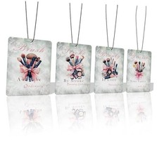 Makeup Brush Car Air Freshener 4 Pcs, Cosmetic Tool Themed Hanging Flower-08