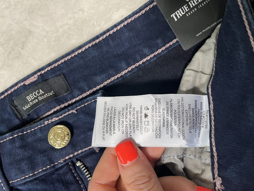 True Religion Becca Crystals Mid Rise Bootcut Denim Jeans Dark Navy Neu 26 - Bild 21 von 22