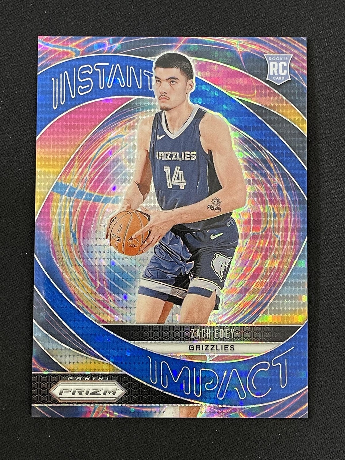 Zach Edey 2024-25 Panini Prizm Instant Impact Blue Pulsar Prizm 33/99 RC #25