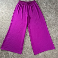 ZARA Women's Wide Leg High Rise Palazzo Pink Trousers Size XL