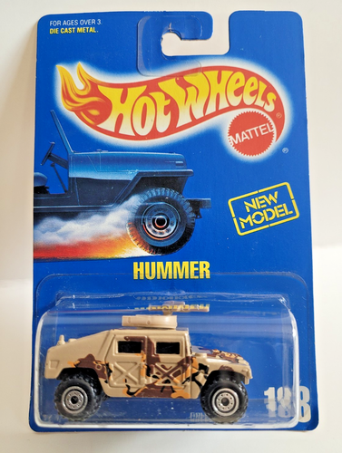 Hot Wheels 1992 Blue Card Collector # 188 Hummer Tan con corpo in metallo