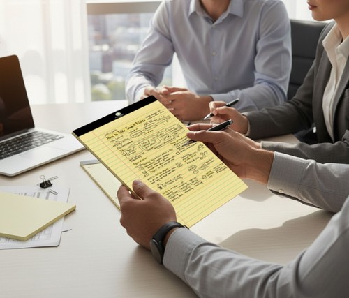 50 x A4 Legal Pad Yellow Feint Ruled Margin Paper Notepad Memo Book Bulk Buy - Picture 5 of 11