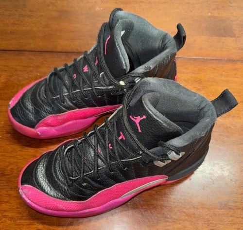 Scarpe sneakers Air Jordan 12 XII retrò rosa mortale 510815-026 taglia 4,5 anni - Foto 3 di 10