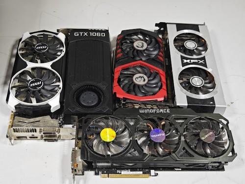 Lot of 5 Non-Working GPUs - Signs of Use, For Parts/Repair