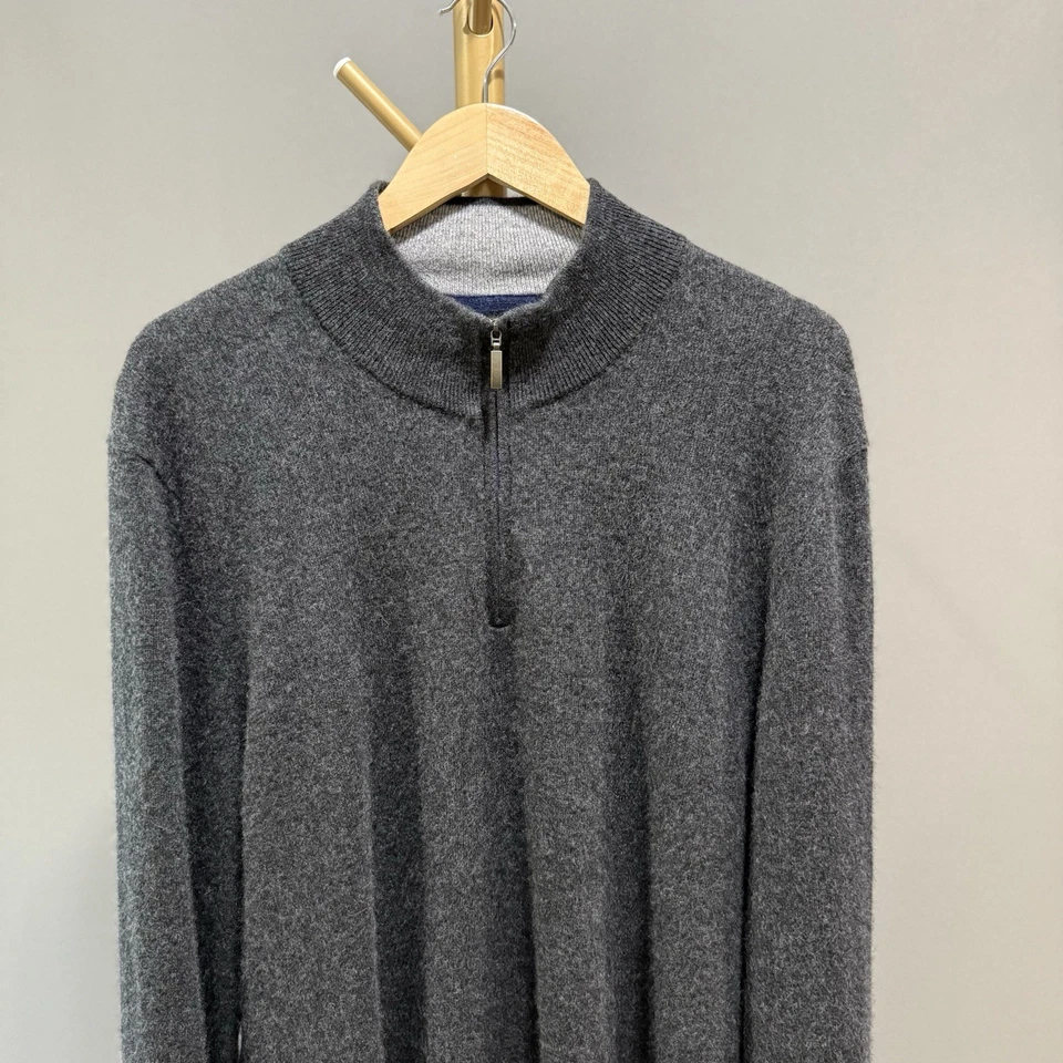  Club Room Men’s Luxury Cashmere 1/2 Zip Sweater Pullover Size XXL Gray  - Image 2 of 4
