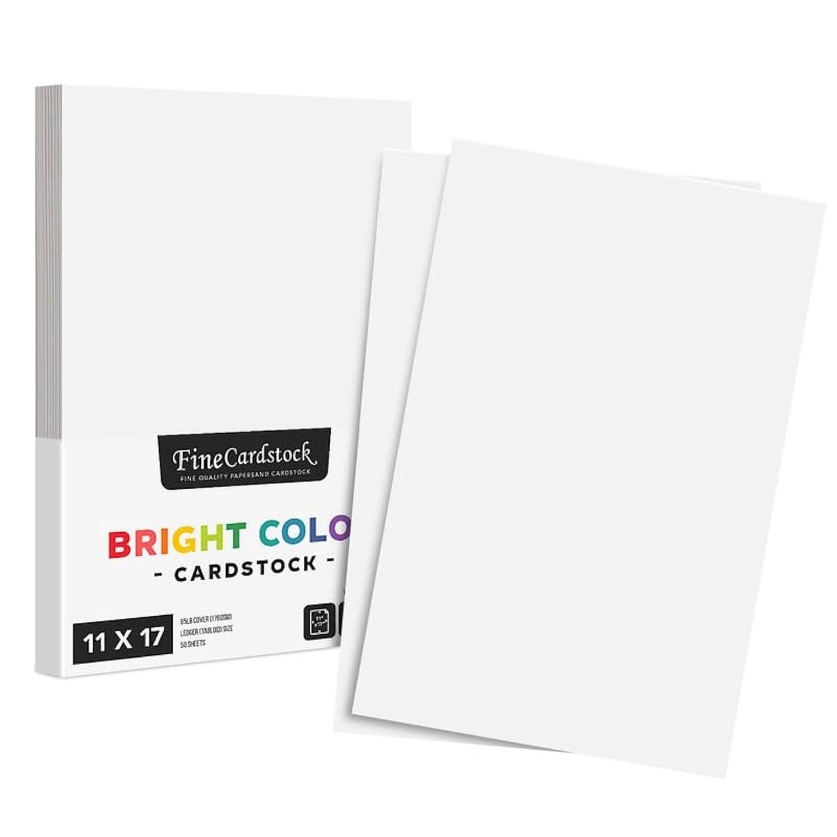 50 Pack 11x17 Inch 65lb Superior Thick White Card Stock Paper for