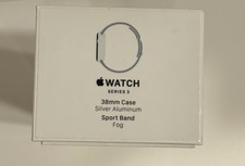 Apple Watch Series 3 EMPTY BOX ONLY 38mm Silver Aluminum Sport Band Fog