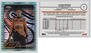 2024 Topps Chrome Formula 1 F1 Drivers Aqua Sonar Refractor /150 Lando Norris #7