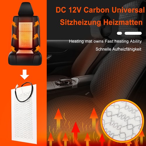2 Set Auto Carbon Universal Sitzheizung Nachrüstsatz Heizmatten PKW KFZ 2 Stufen - Afbeelding 5 van 18