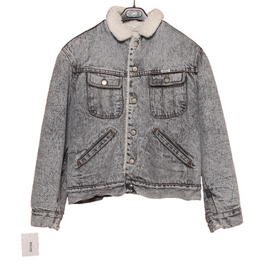 RIFLE Jeansjacke Sherpa Vintage Grau Unisex S Regular Gebraucht (SG1249)